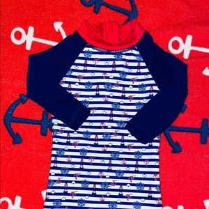 UMELOK Baby Boys UPF 50+ Sun Protection One Piece Nautical Rashguard Swimsuit